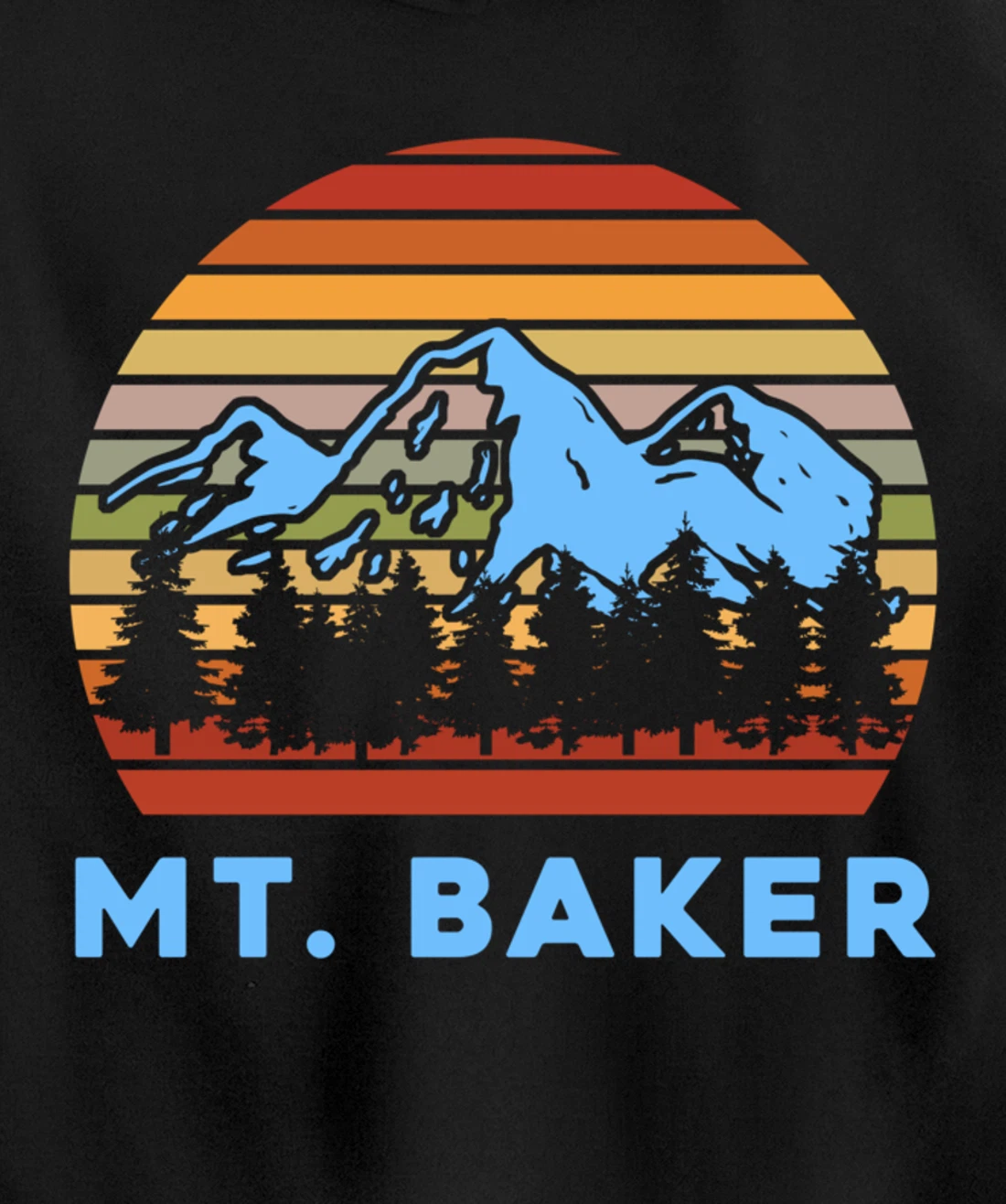 Camping Mt. Baker Souvenir Camper Hiking Nature Lover Pullover Hoodie