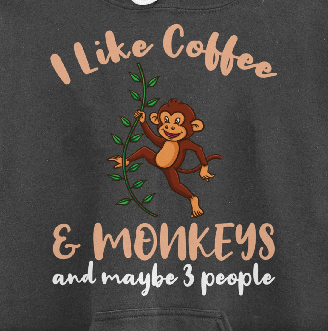 I Like Coffee And Monkeys And Maybe 3 People Pullover Hoodie