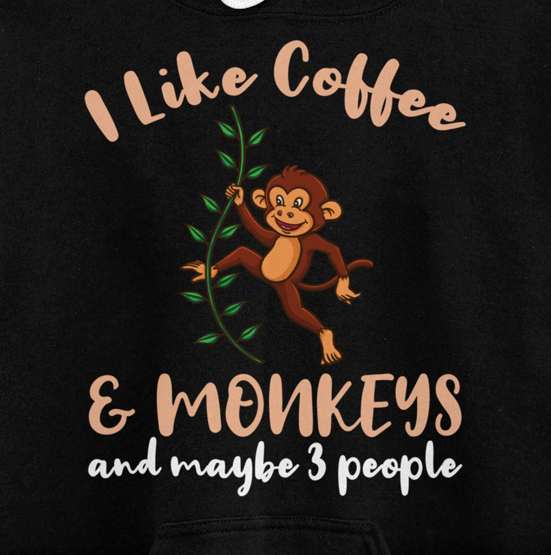 I Like Coffee And Monkeys And Maybe 3 People Pullover Hoodie