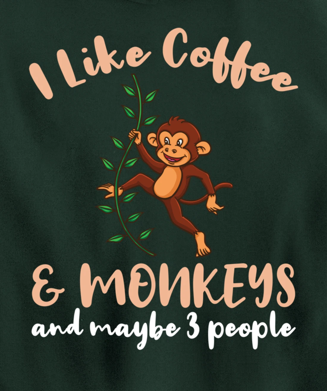 I Like Coffee And Monkeys And Maybe 3 People Pullover Hoodie
