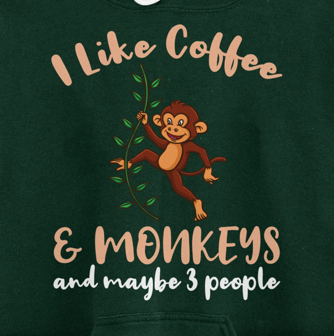 I Like Coffee And Monkeys And Maybe 3 People Pullover Hoodie