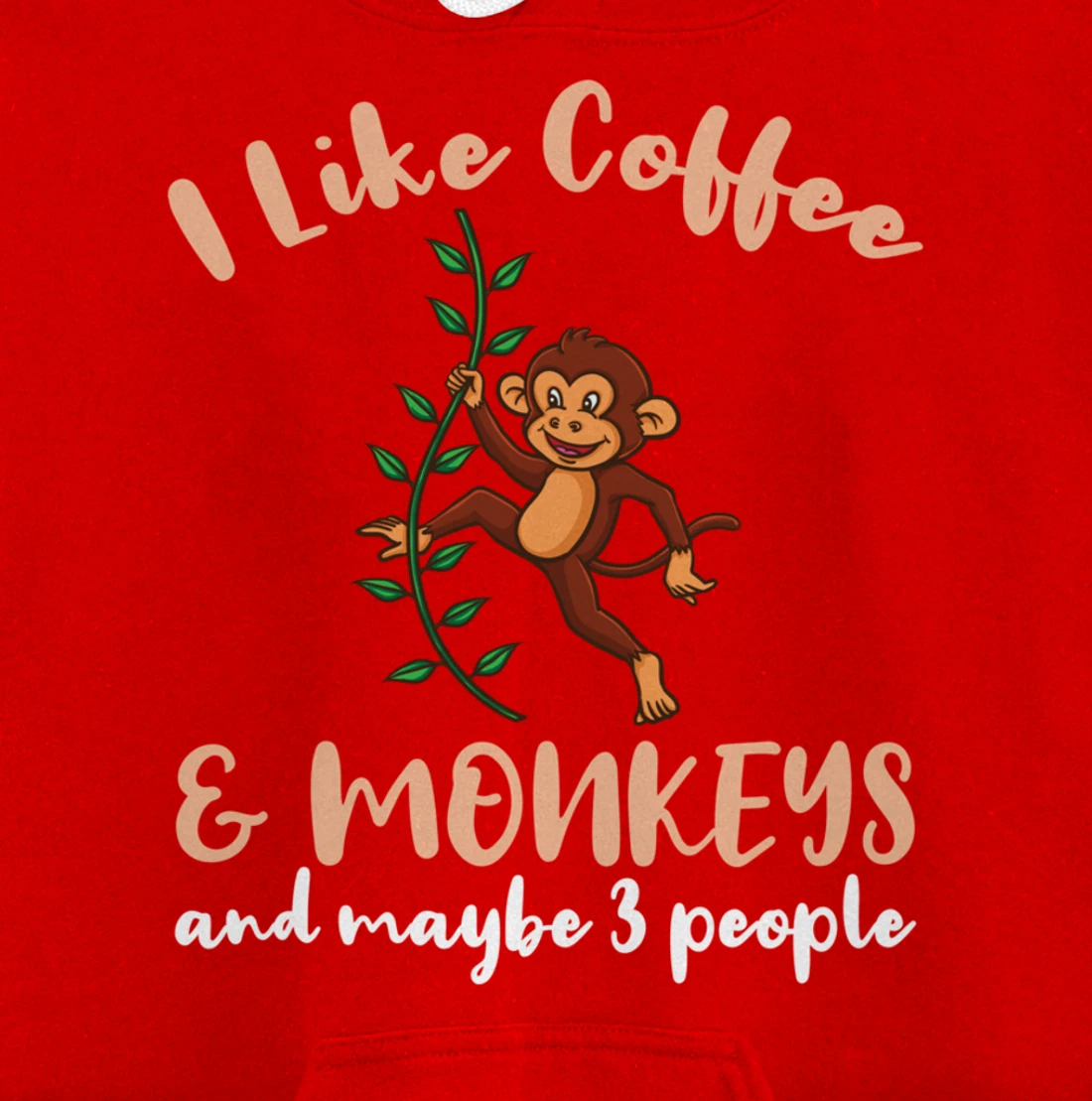 I Like Coffee And Monkeys And Maybe 3 People Pullover Hoodie
