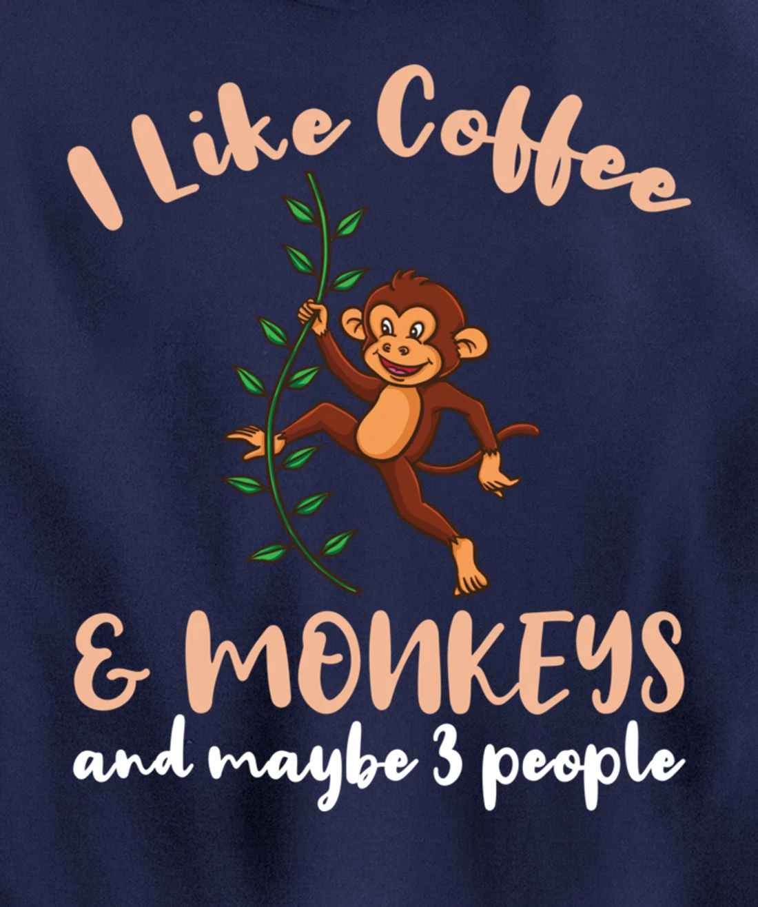 I Like Coffee And Monkeys And Maybe 3 People Pullover Hoodie