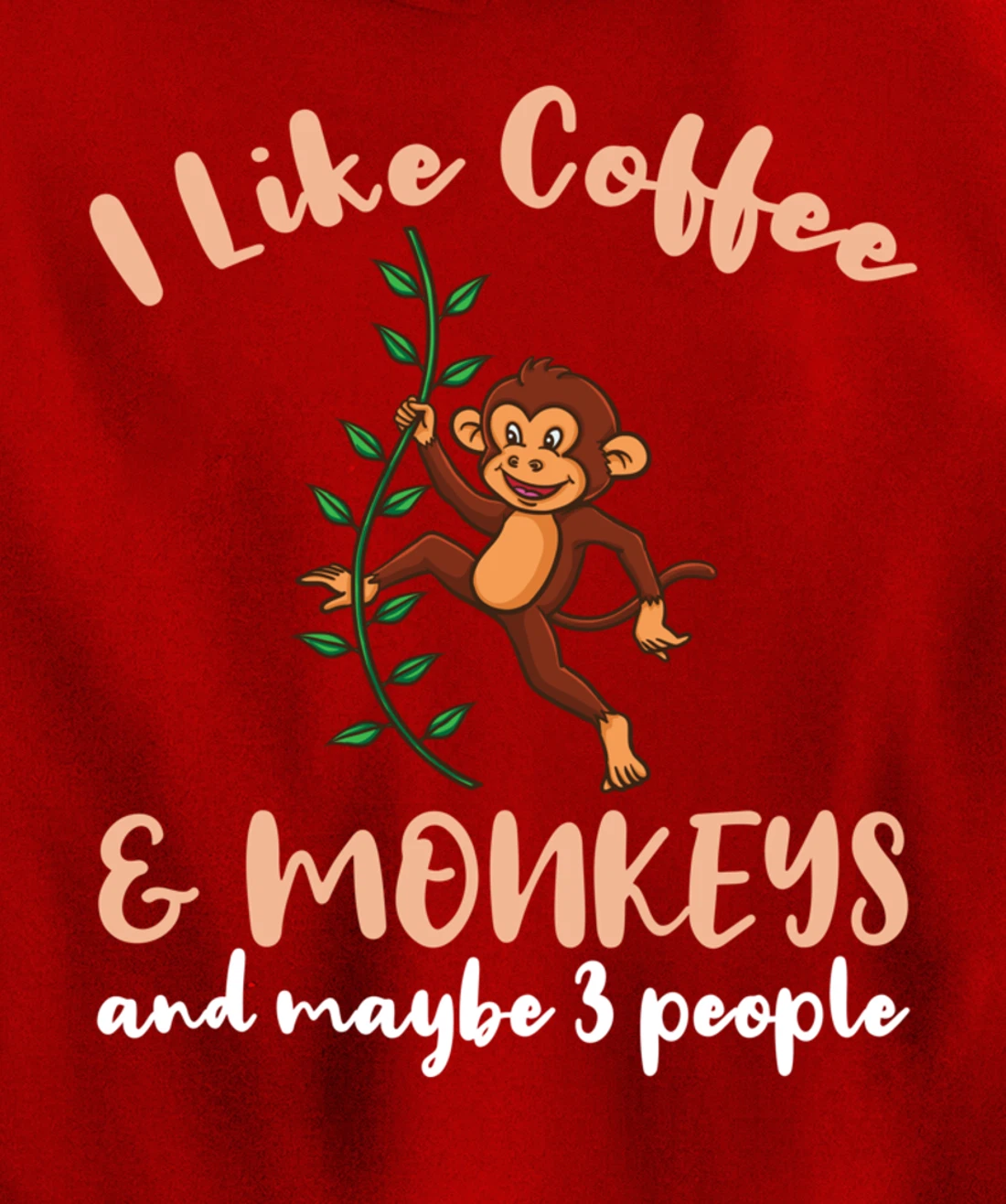 I Like Coffee And Monkeys And Maybe 3 People Pullover Hoodie