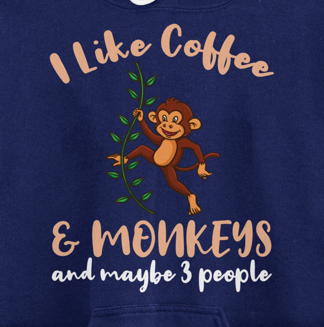 I Like Coffee And Monkeys And Maybe 3 People Pullover Hoodie