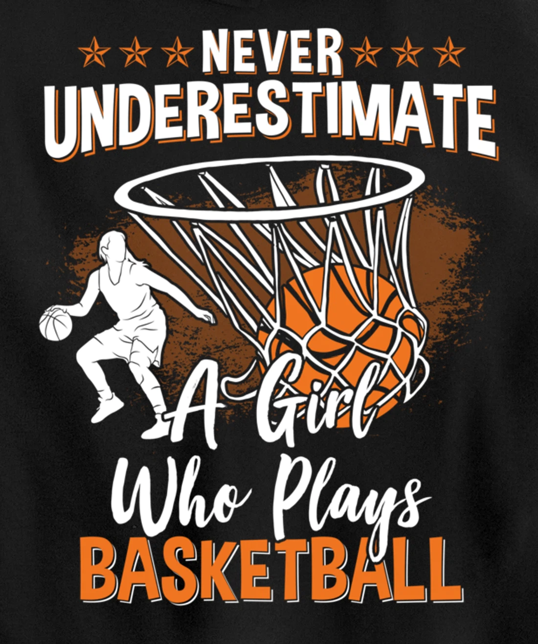 Basketball Women Girls Basketball Player Basketball Fan Pullover Hoodie