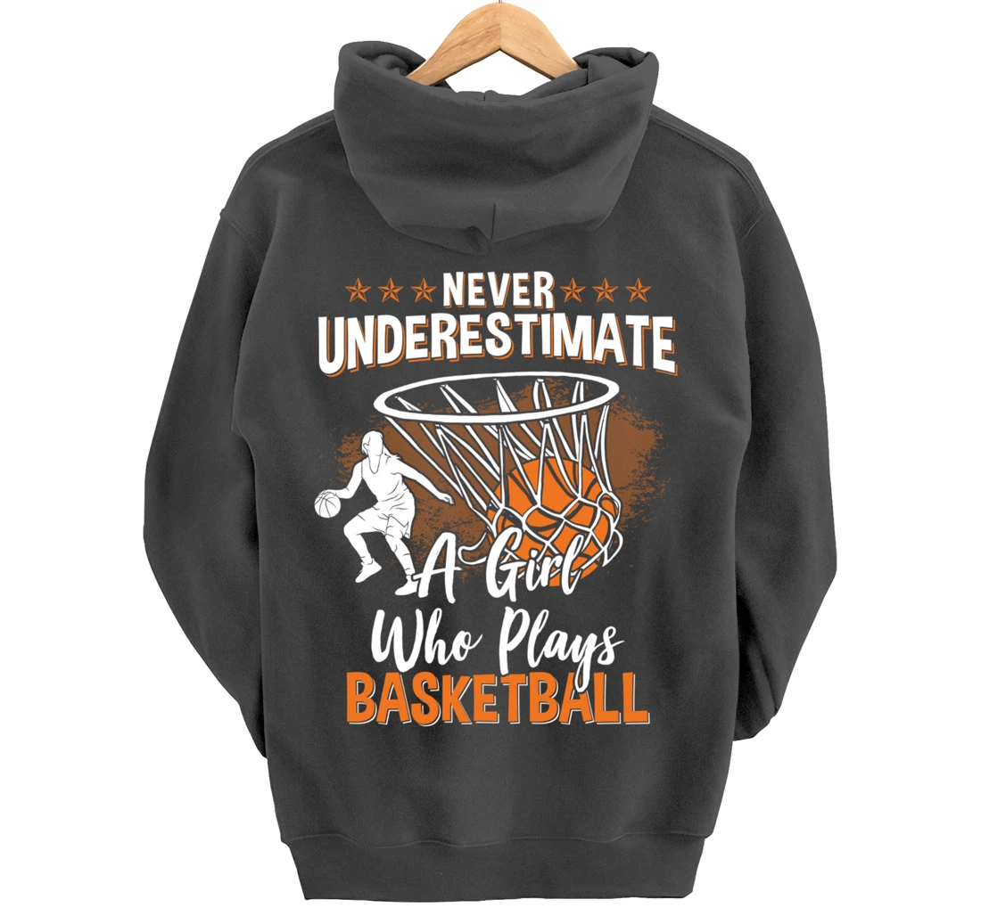 Basketball Women Girls Basketball Player Basketball Fan Pullover Hoodie