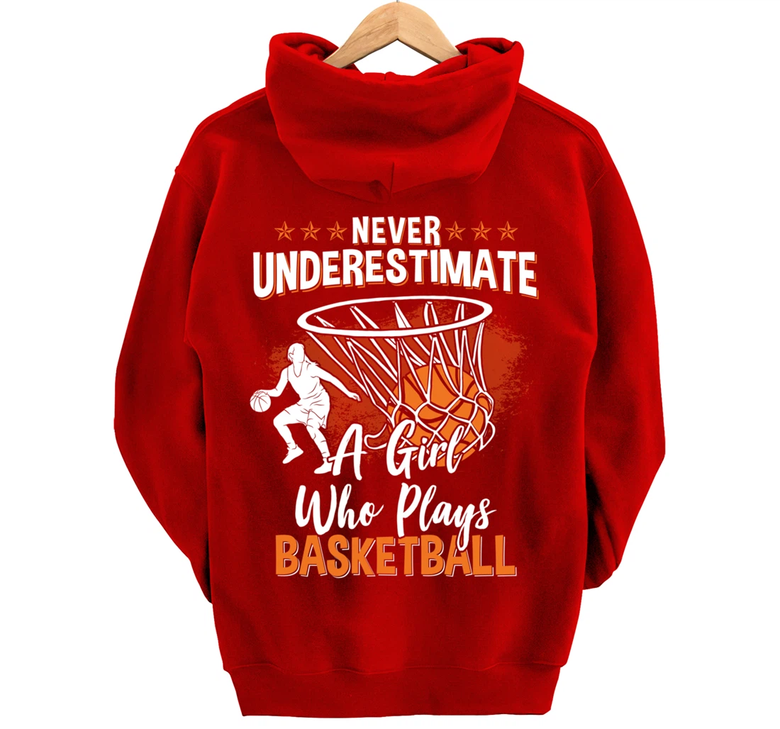Basketball Women Girls Basketball Player Basketball Fan Pullover Hoodie
