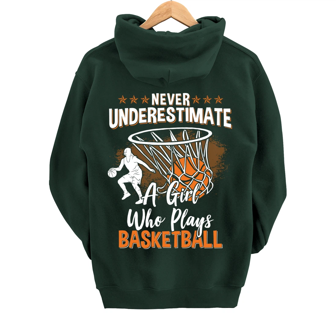 Basketball Women Girls Basketball Player Basketball Fan Pullover Hoodie
