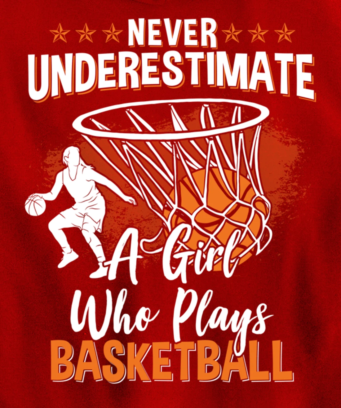 Basketball Women Girls Basketball Player Basketball Fan Pullover Hoodie
