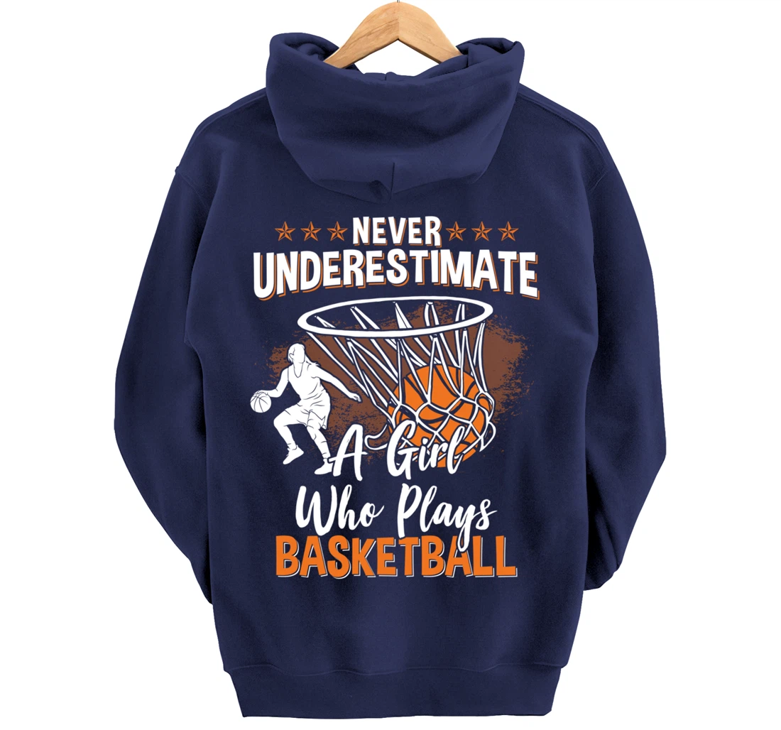 Basketball Women Girls Basketball Player Basketball Fan Pullover Hoodie