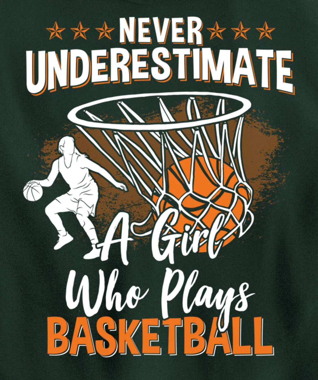 Basketball Women Girls Basketball Player Basketball Fan Pullover Hoodie