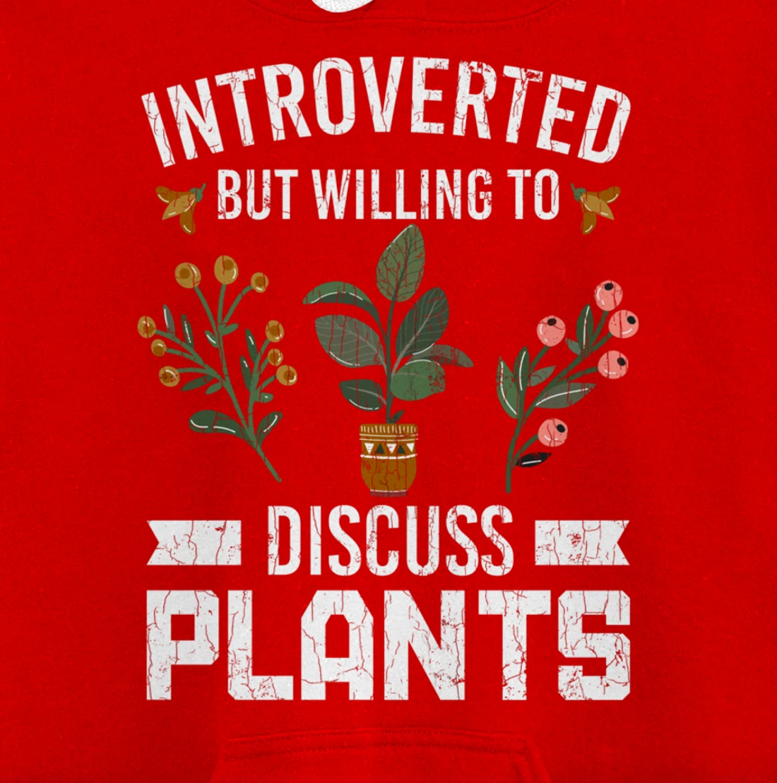 Introverted But Willing To Discuss Plants Funny Graphic Pullover Hoodie