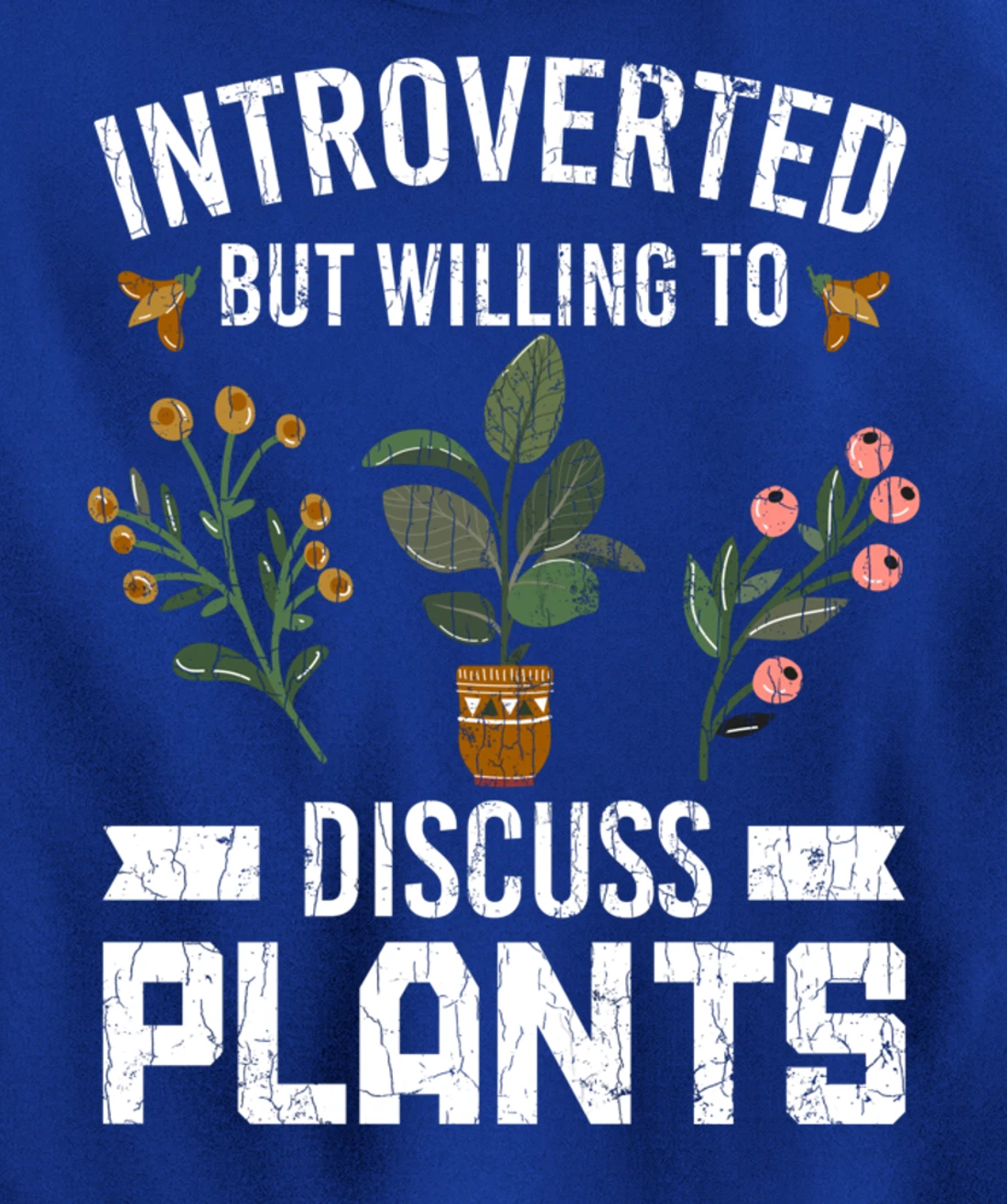 Introverted But Willing To Discuss Plants Funny Graphic Pullover Hoodie
