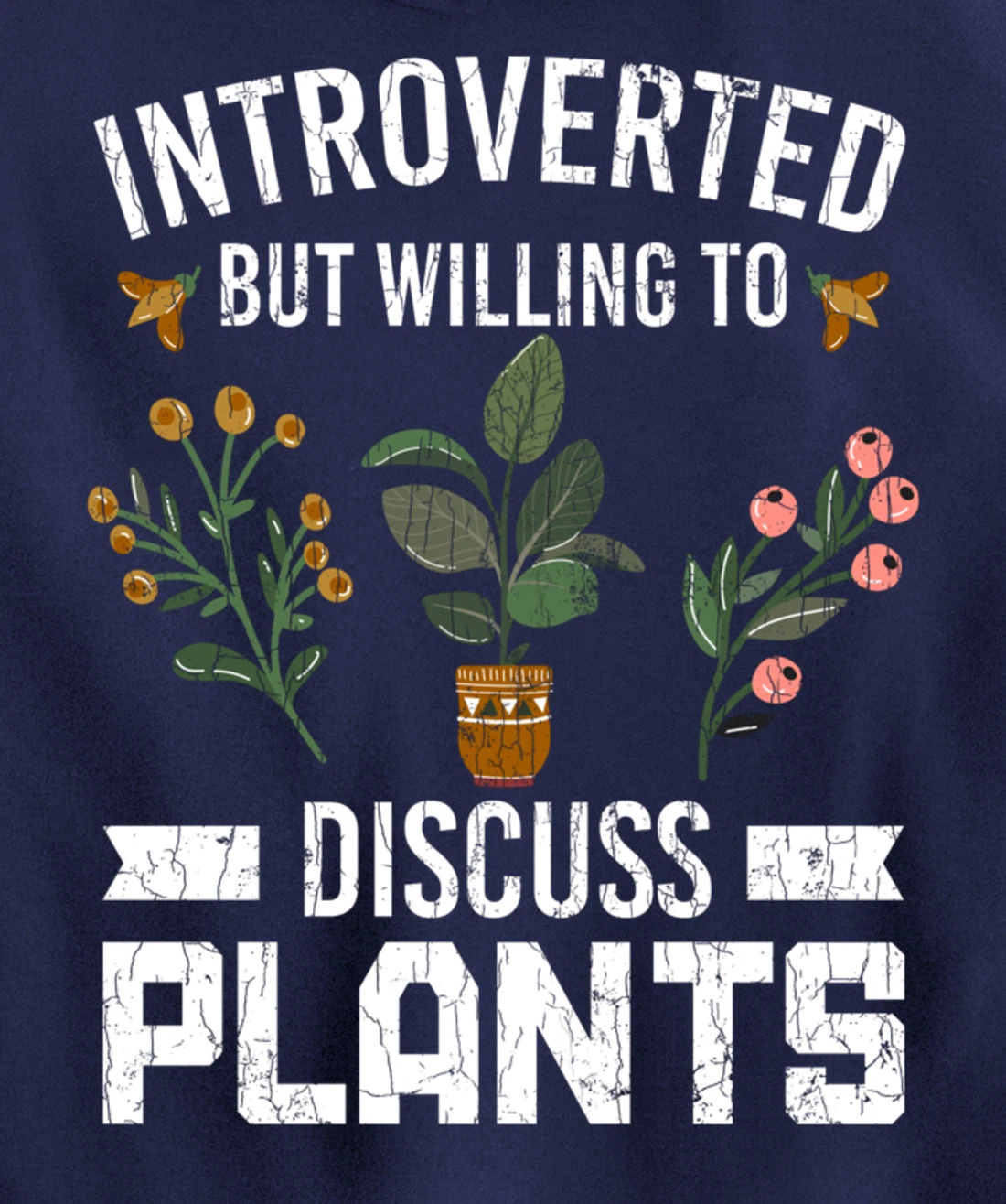 Introverted But Willing To Discuss Plants Funny Graphic Pullover Hoodie