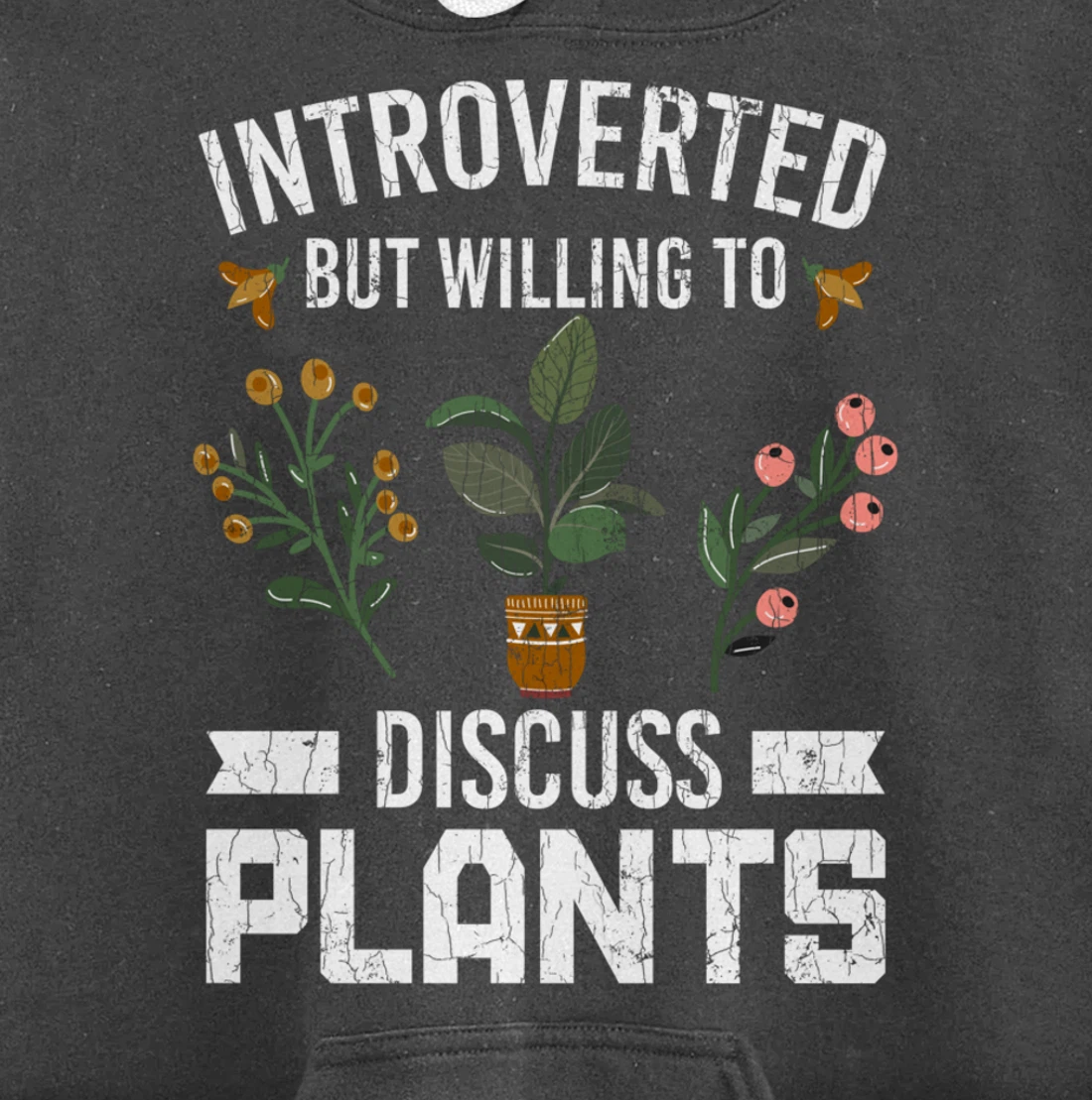 Introverted But Willing To Discuss Plants Funny Graphic Pullover Hoodie