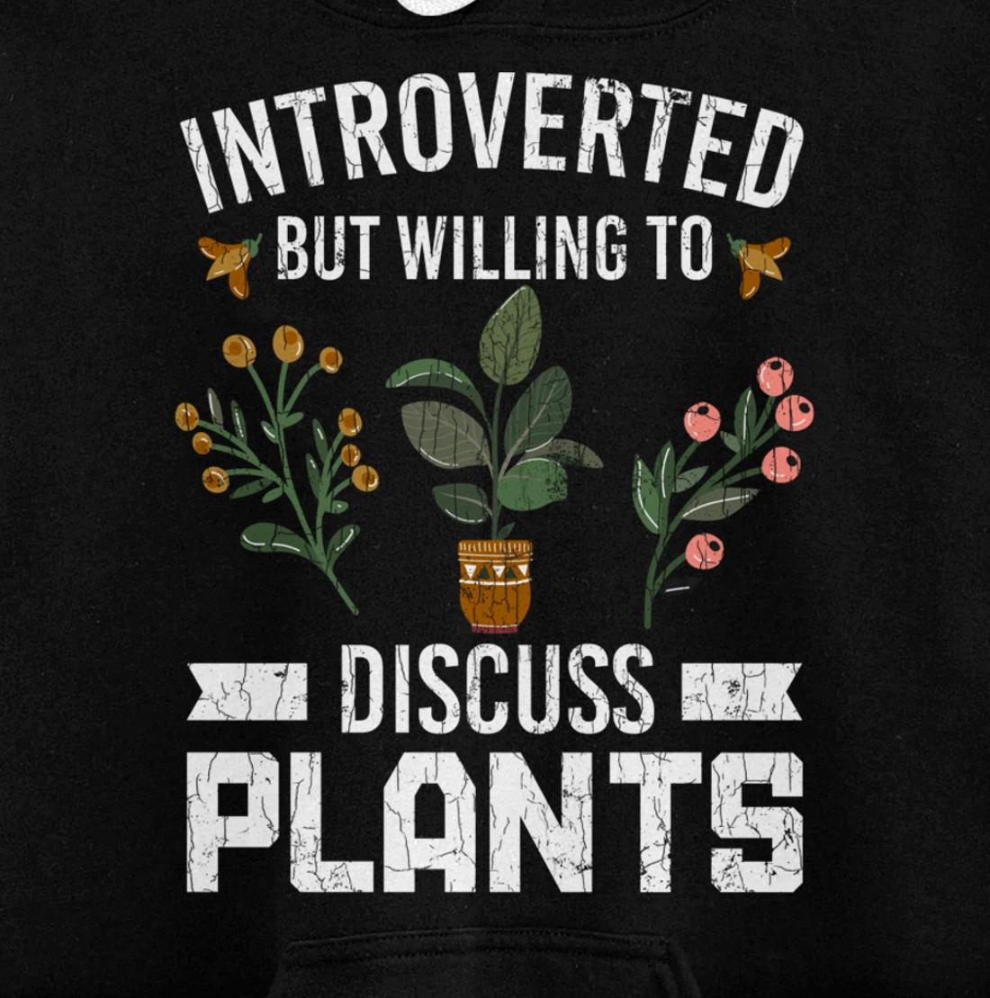 Introverted But Willing To Discuss Plants Funny Graphic Pullover Hoodie