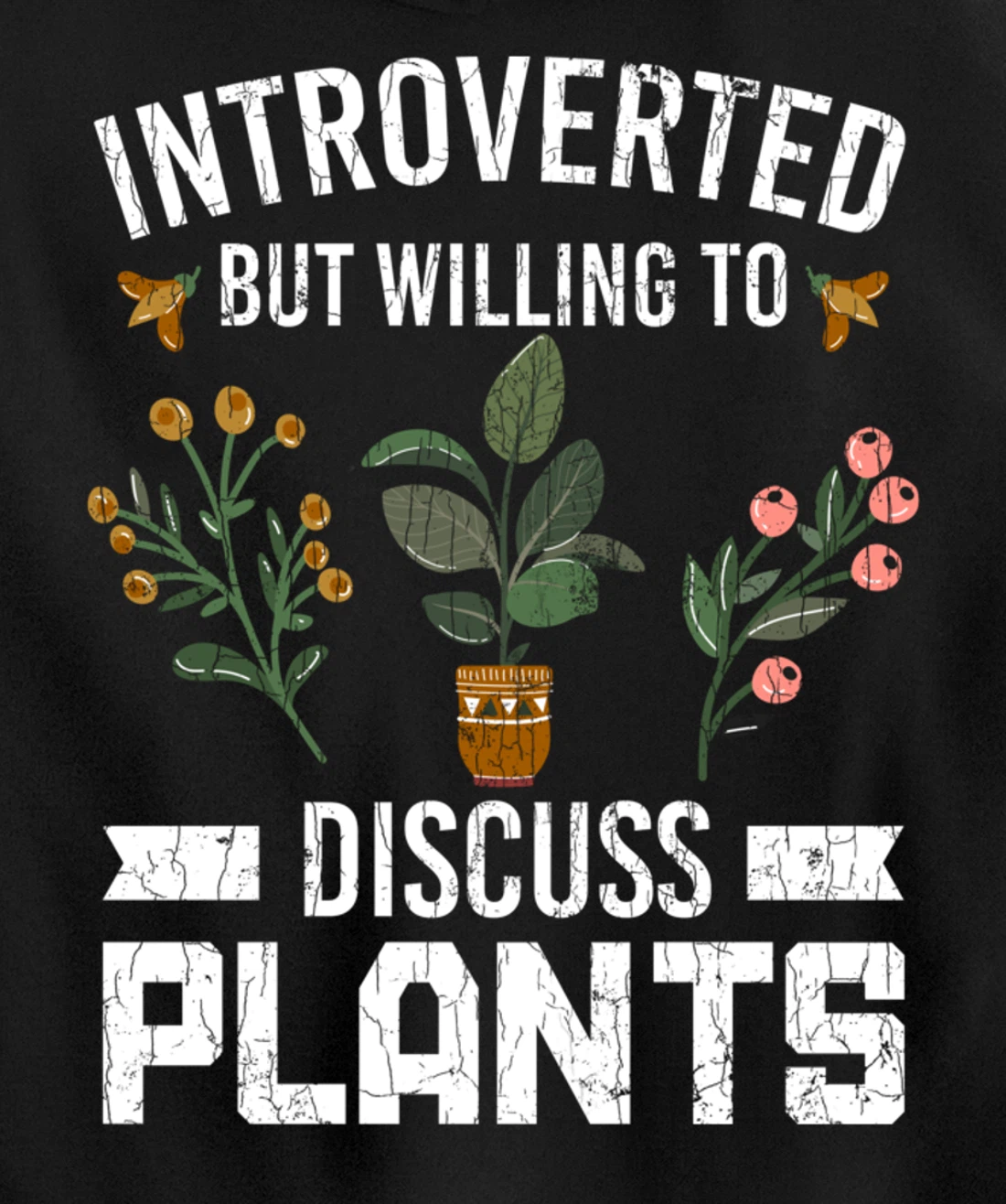 Introverted But Willing To Discuss Plants Funny Graphic Pullover Hoodie