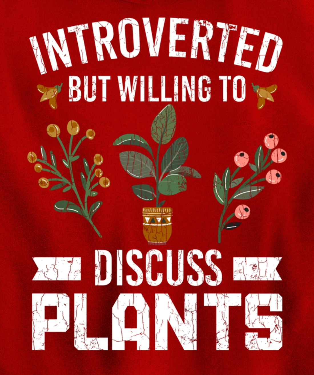 Introverted But Willing To Discuss Plants Funny Graphic Pullover Hoodie