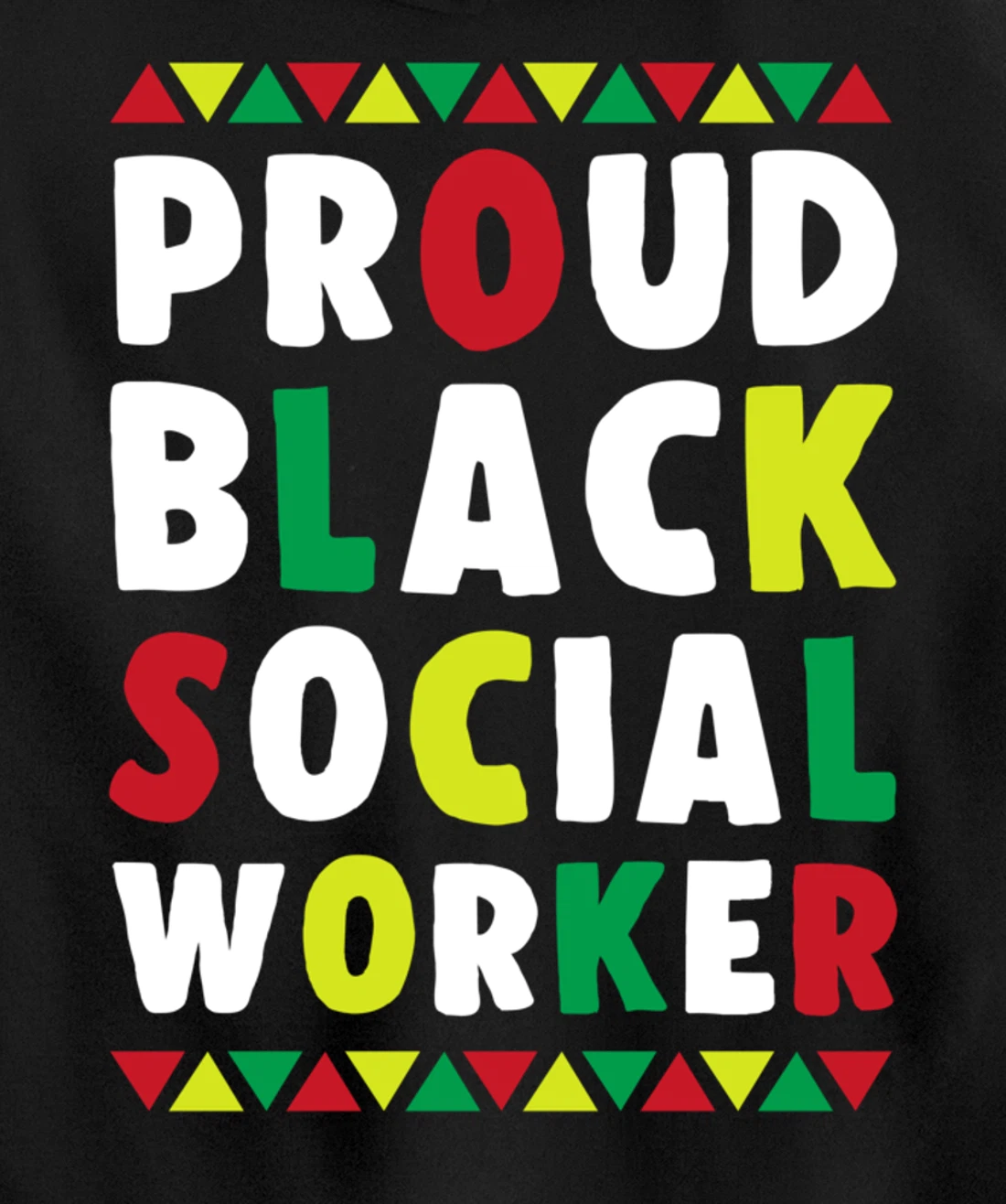 Proud Black Social Worker African American Caseworker Themed Pullover Hoodie