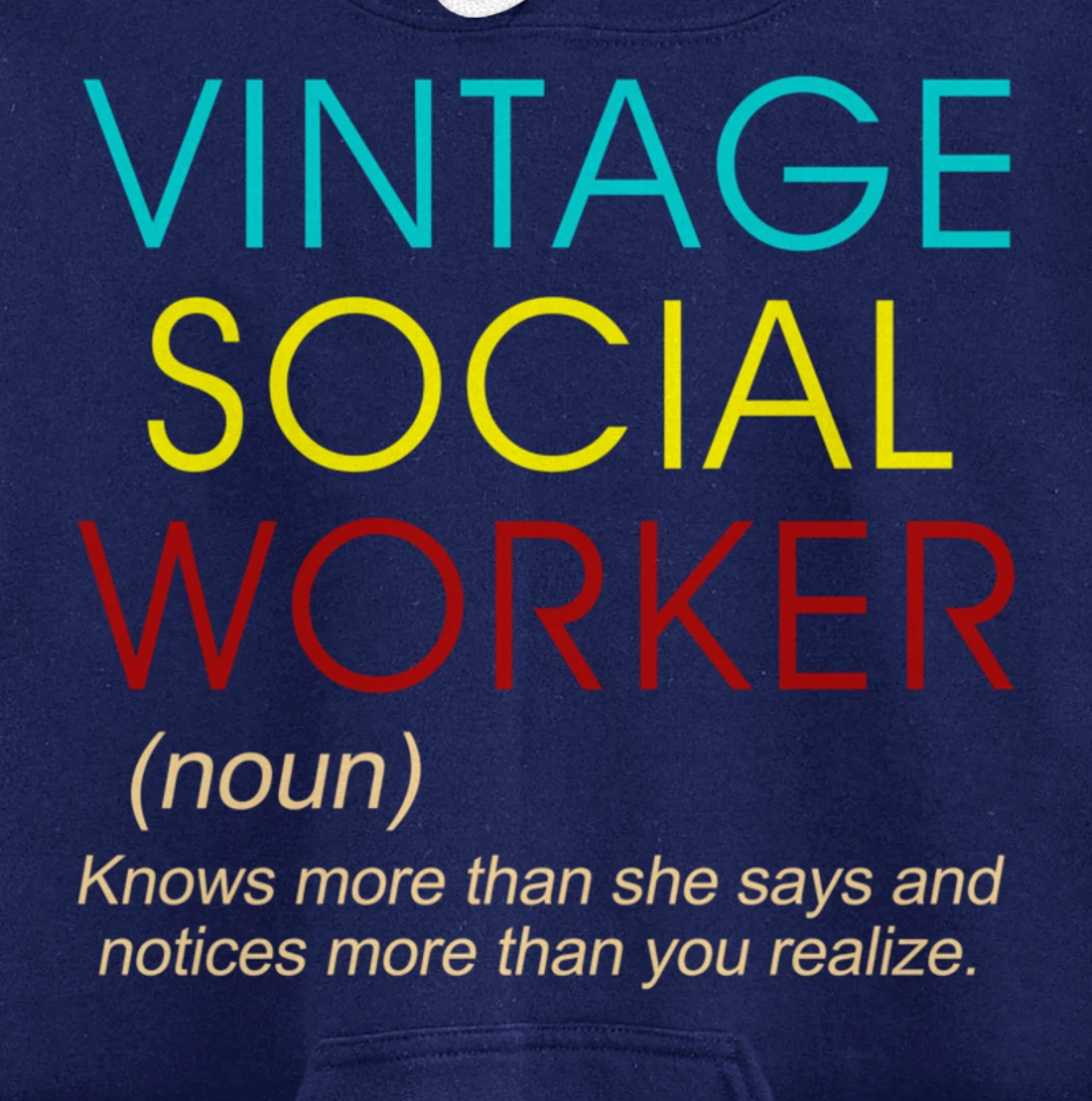 Vintage Social Worker Definition Caseworker Public Servant Pullover Hoodie