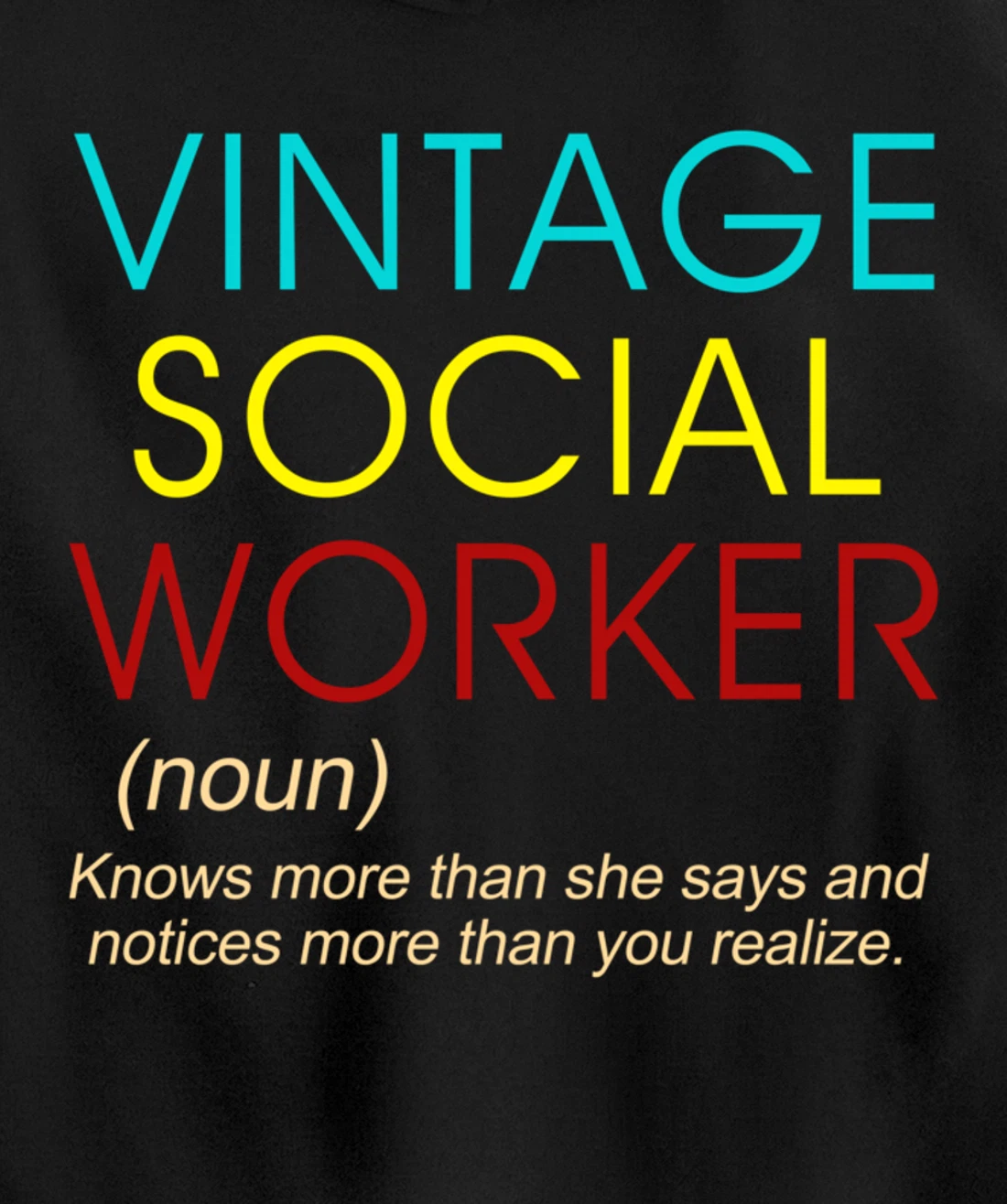 Vintage Social Worker Definition Caseworker Public Servant Pullover Hoodie