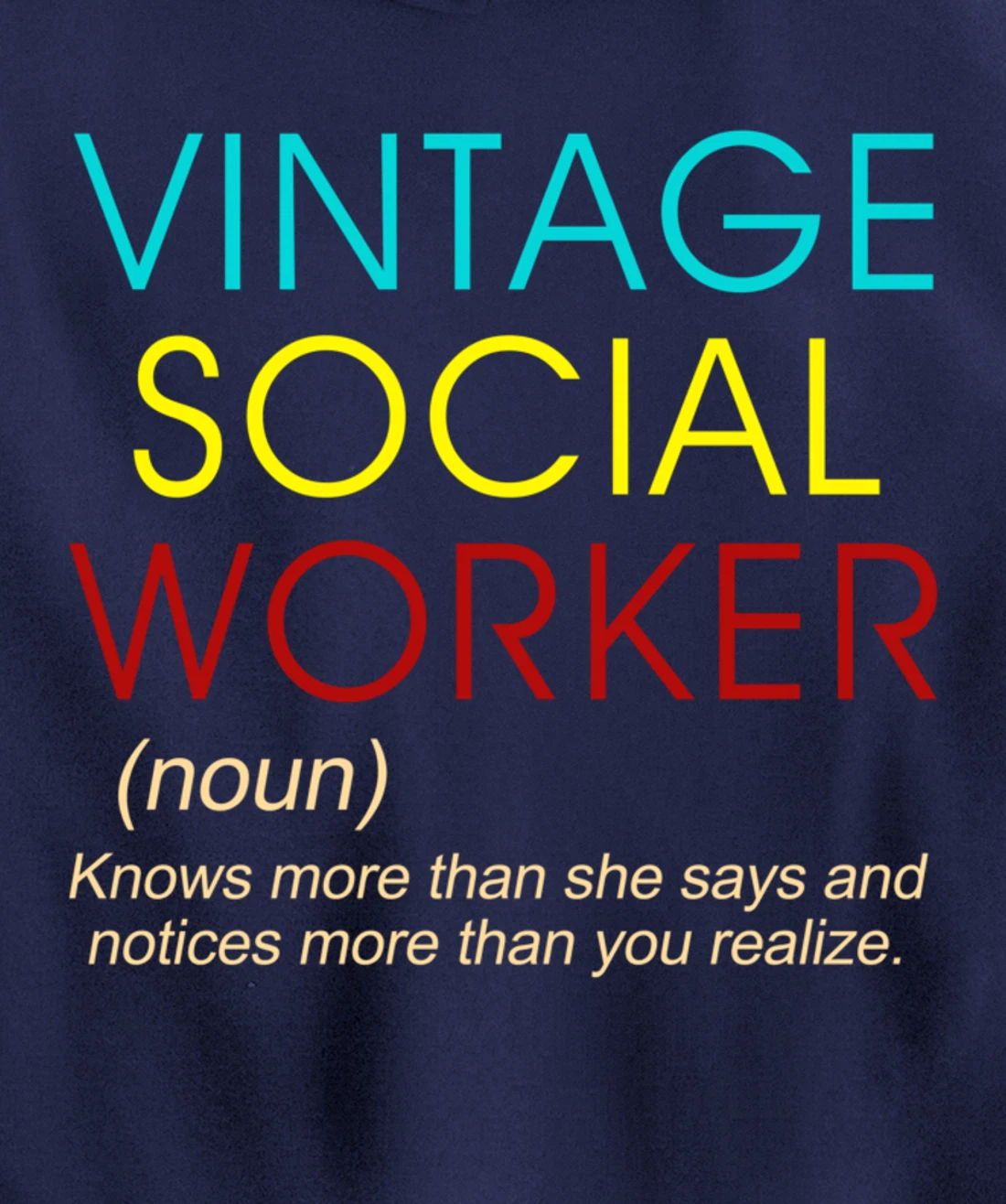 Vintage Social Worker Definition Caseworker Public Servant Pullover Hoodie