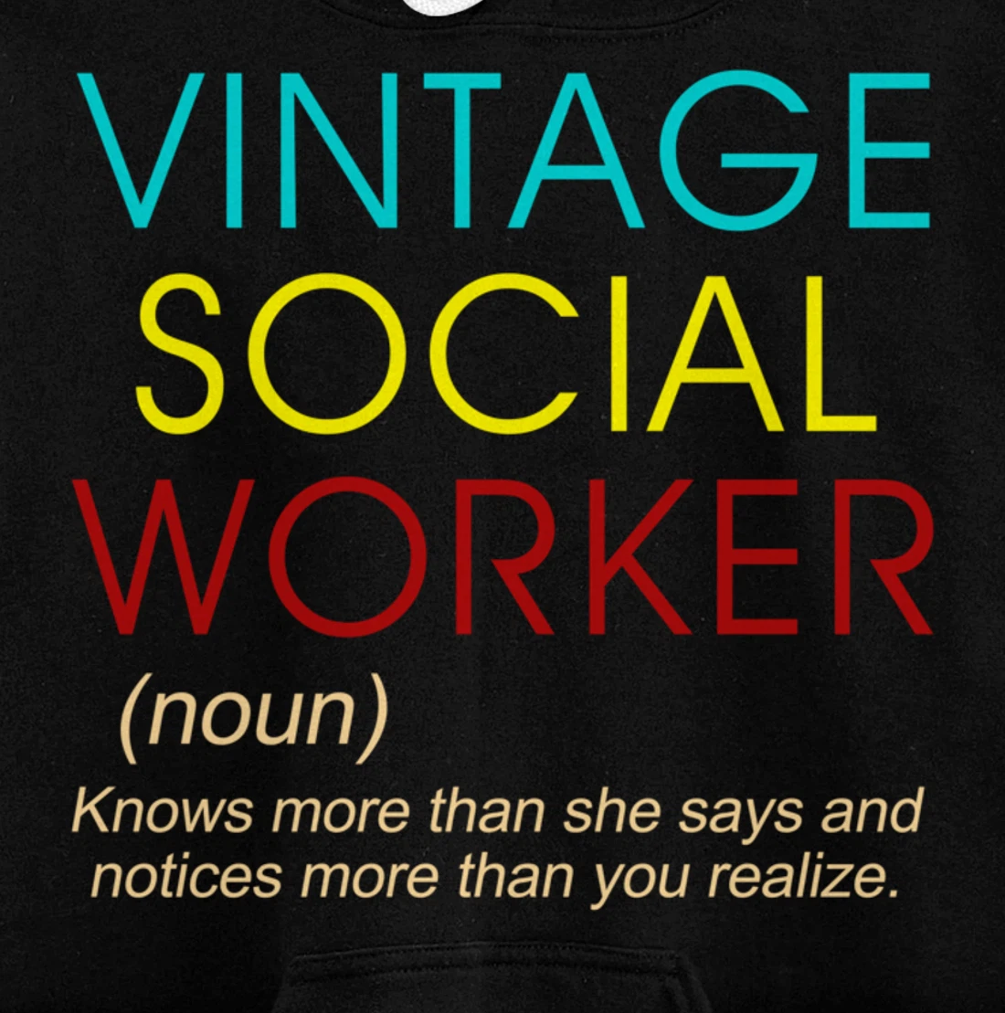 Vintage Social Worker Definition Caseworker Public Servant Pullover Hoodie