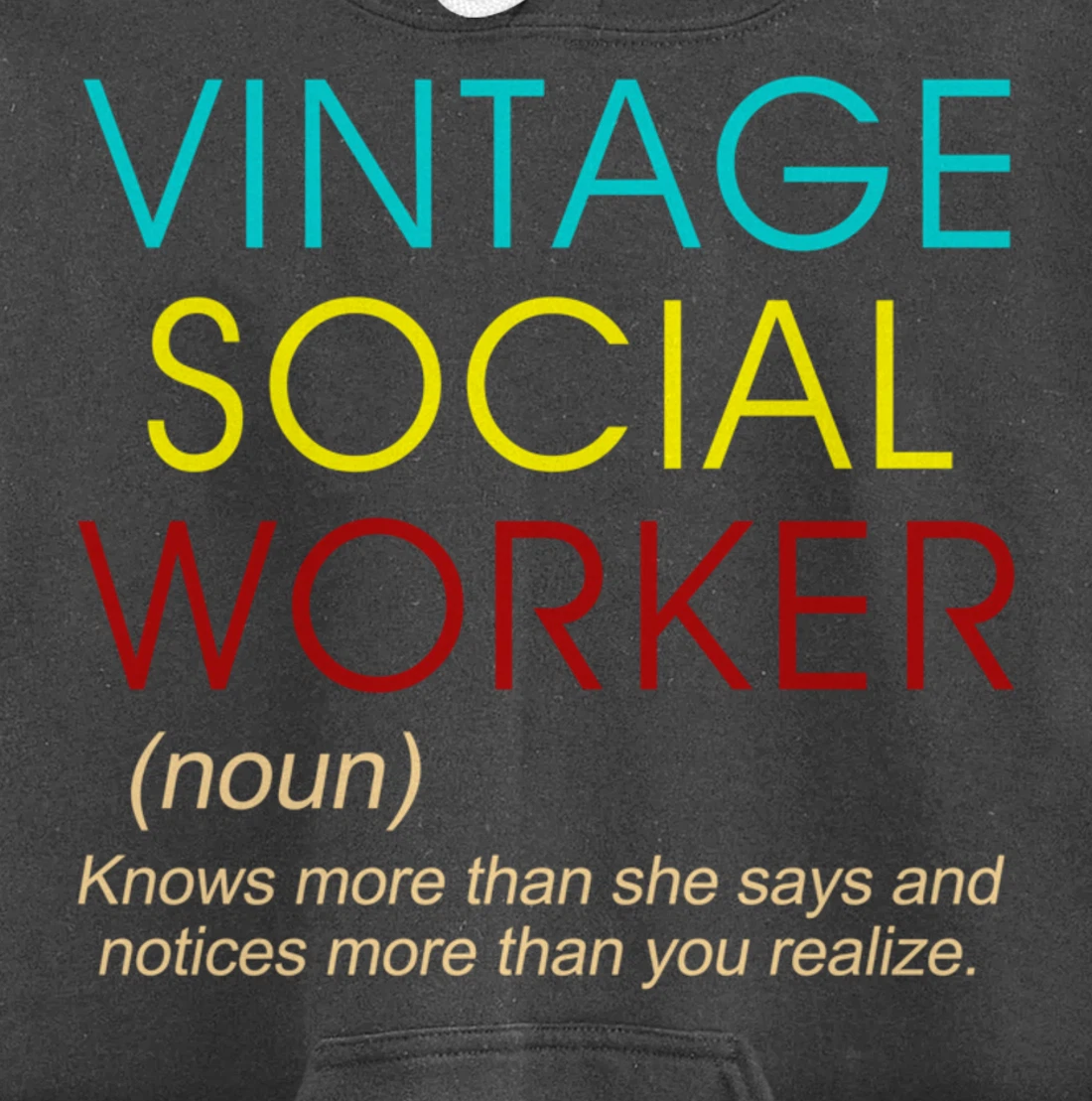 Vintage Social Worker Definition Caseworker Public Servant Pullover Hoodie