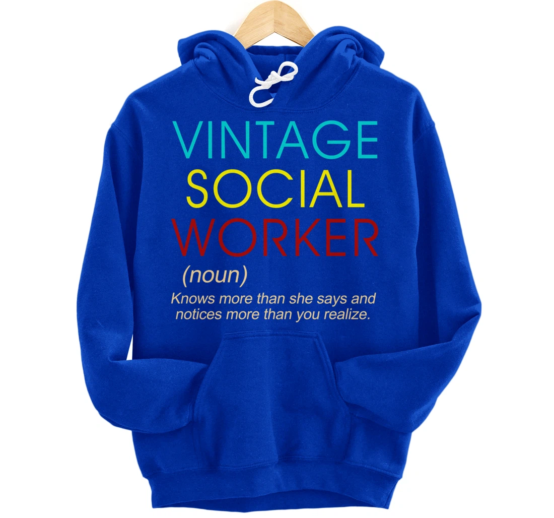 Vintage Social Worker Definition Caseworker Public Servant Pullover Hoodie