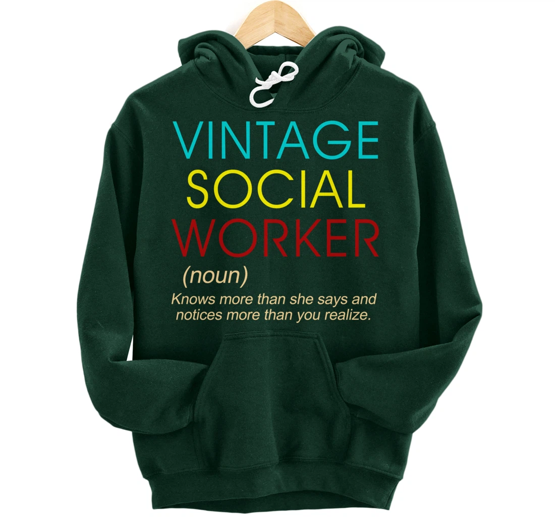 Vintage Social Worker Definition Caseworker Public Servant Pullover Hoodie