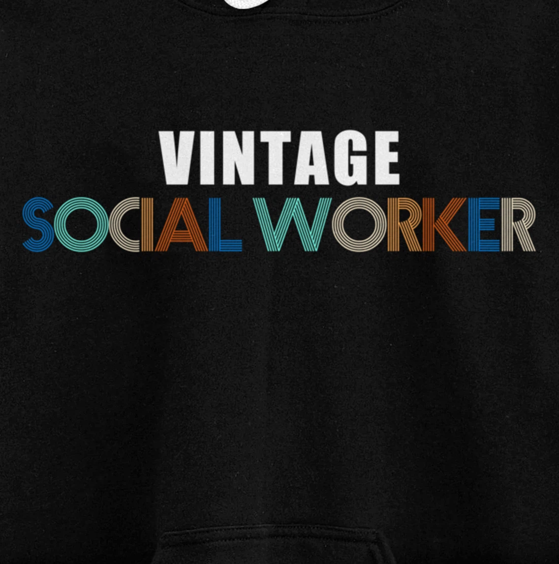 Cool Retro Style Social Worker 60s 70s Public Servant Pullover Hoodie