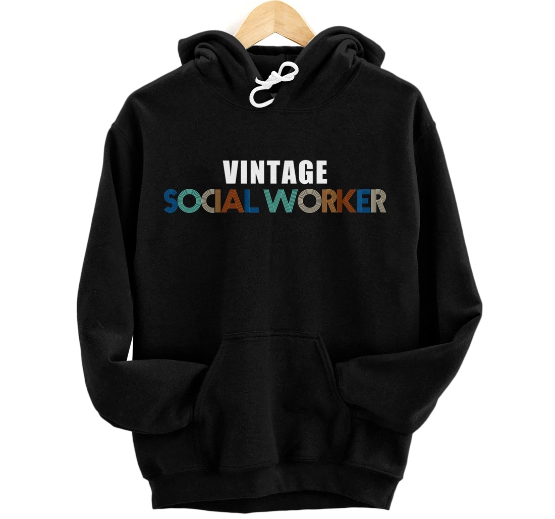 Cool Retro Style Social Worker 60s 70s Public Servant Pullover Hoodie