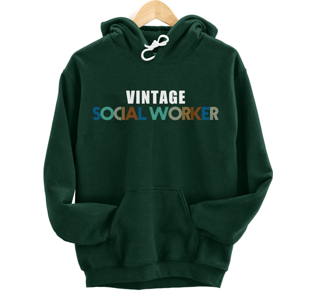 Cool Retro Style Social Worker 60s 70s Public Servant Pullover Hoodie