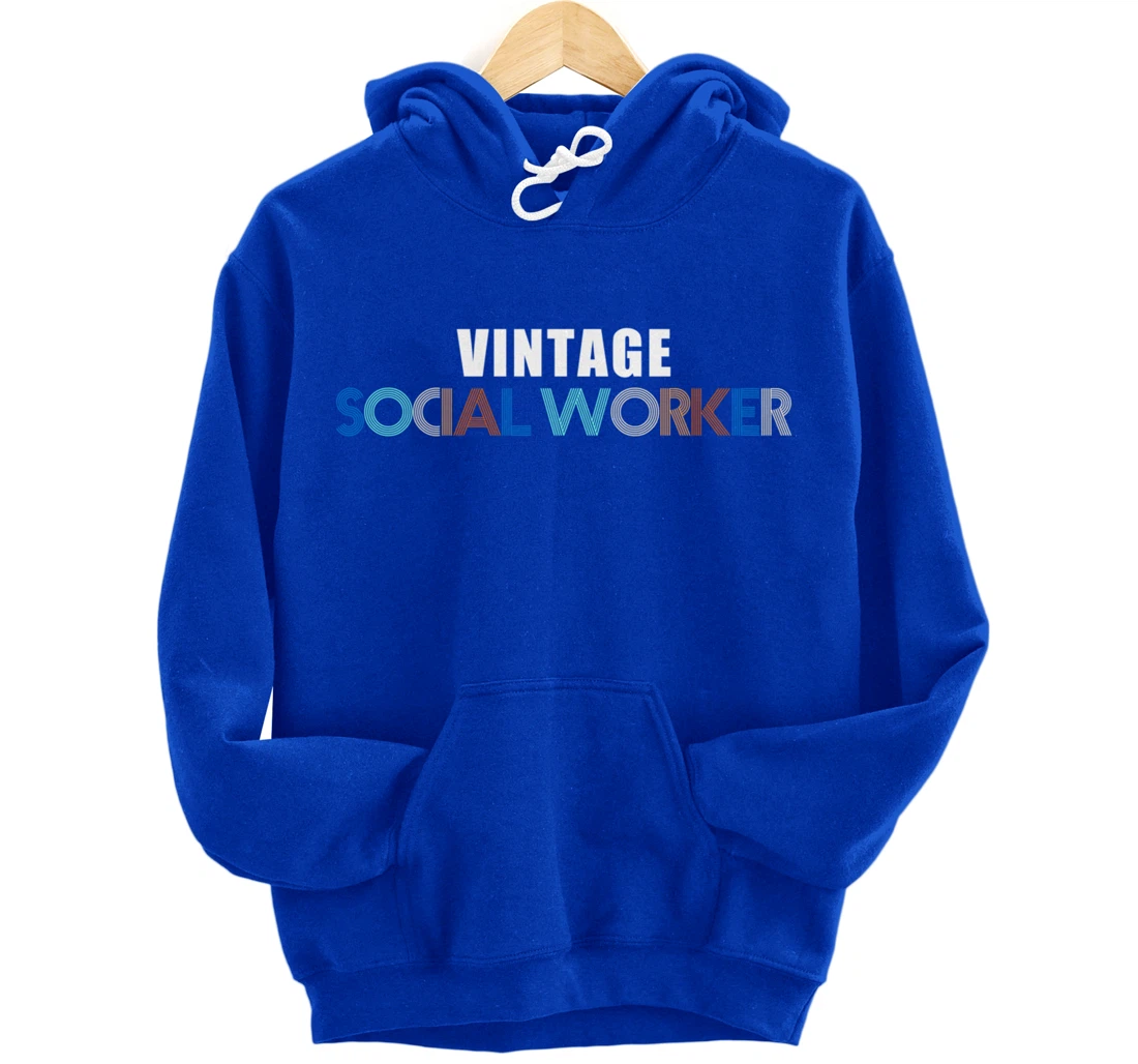 Cool Retro Style Social Worker 60s 70s Public Servant Pullover Hoodie