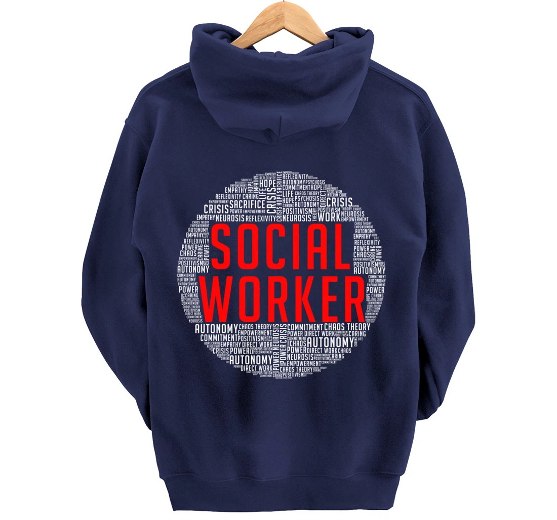 Proud Social Worker Heart Shape Public Servant Caseworker Pullover Hoodie