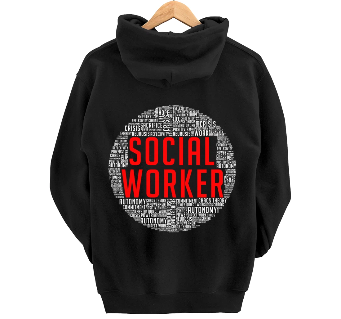 Proud Social Worker Heart Shape Public Servant Caseworker Pullover Hoodie
