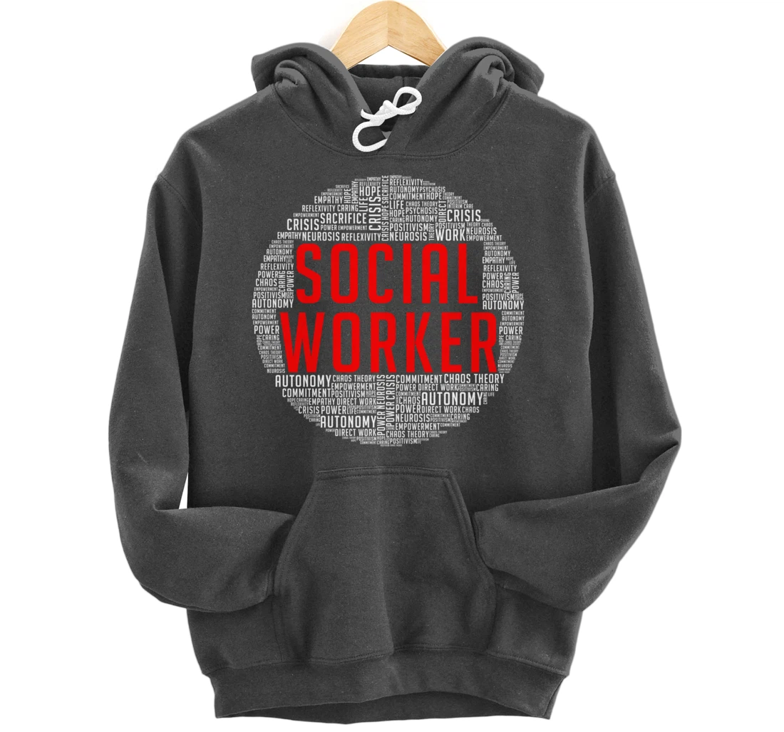 Proud Social Worker Heart Shape Public Servant Caseworker Pullover Hoodie