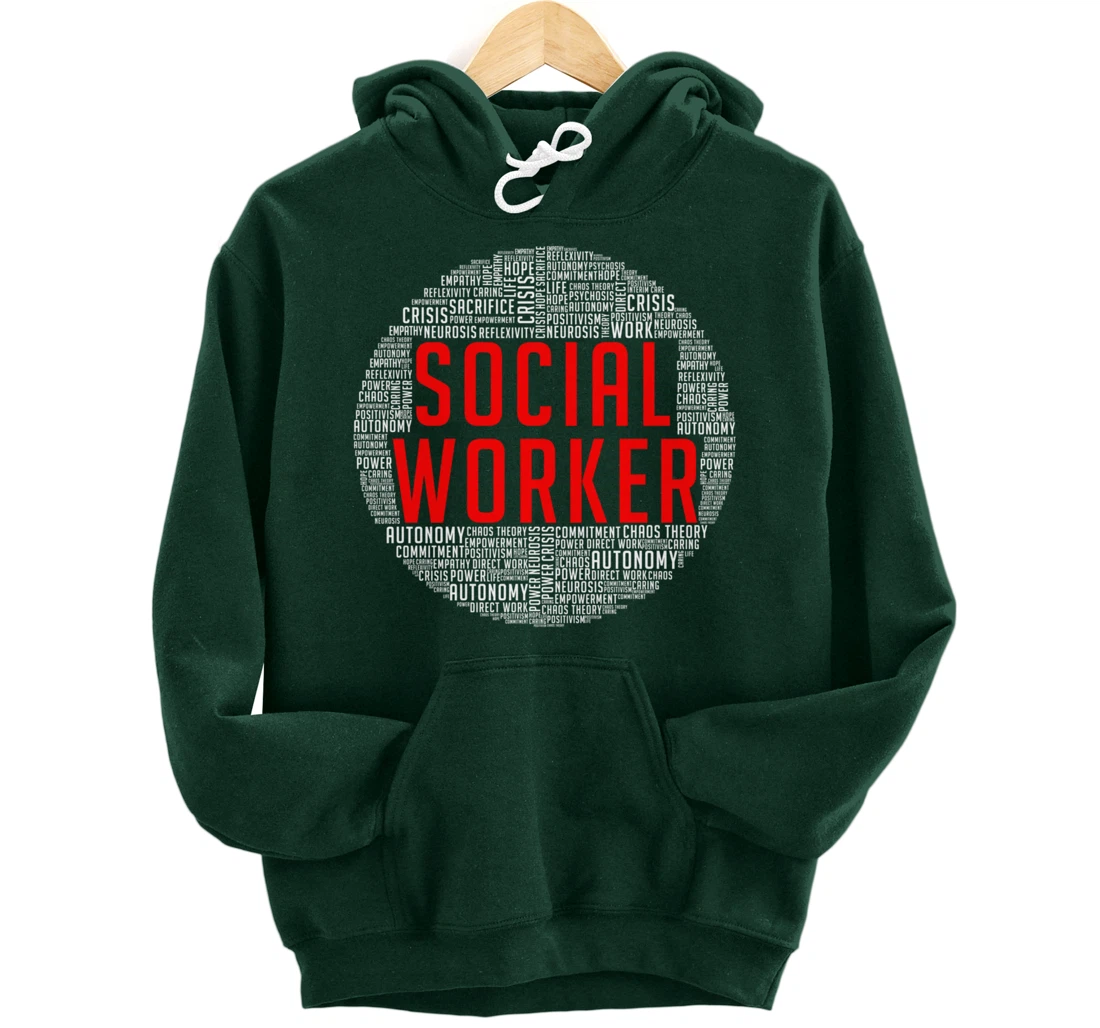 Proud Social Worker Heart Shape Public Servant Caseworker Pullover Hoodie