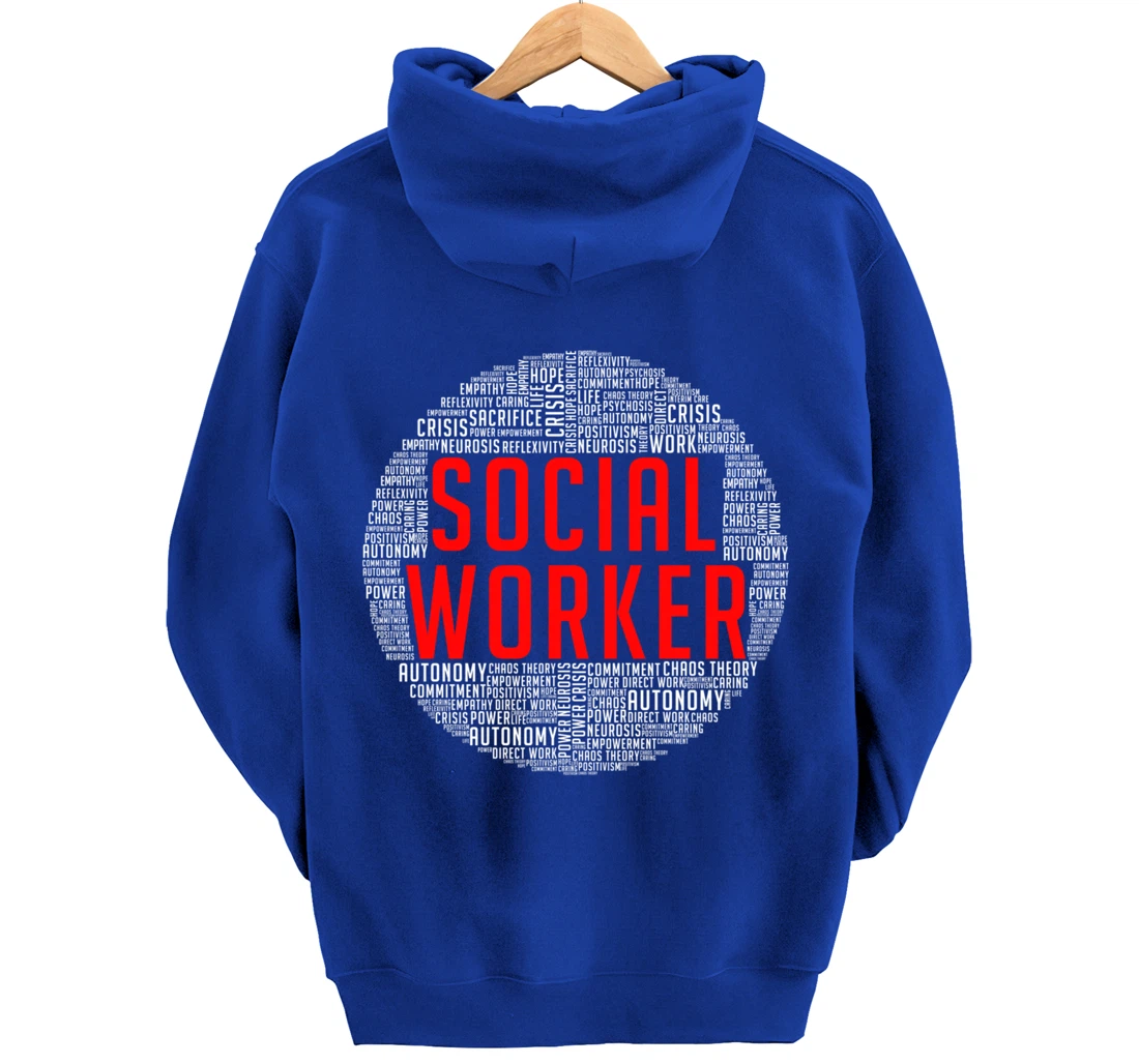 Proud Social Worker Heart Shape Public Servant Caseworker Pullover Hoodie