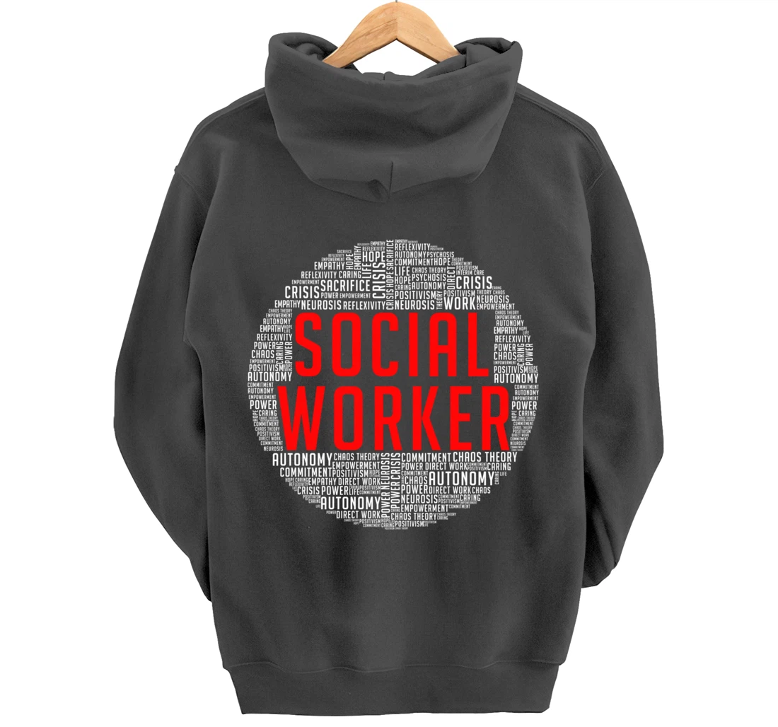 Proud Social Worker Heart Shape Public Servant Caseworker Pullover Hoodie
