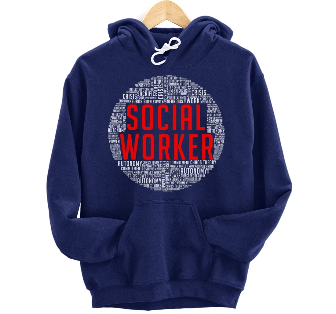 Proud Social Worker Heart Shape Public Servant Caseworker Pullover Hoodie