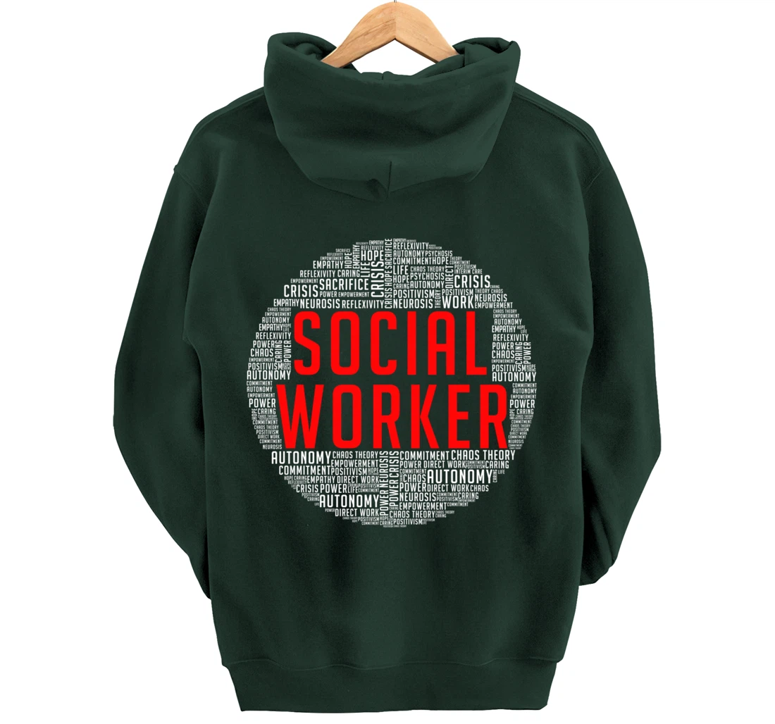 Proud Social Worker Heart Shape Public Servant Caseworker Pullover Hoodie