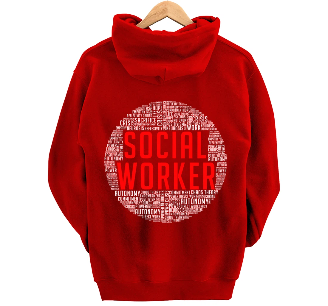 Proud Social Worker Heart Shape Public Servant Caseworker Pullover Hoodie