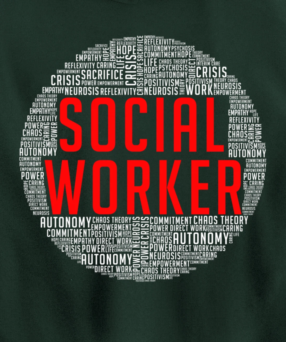 Proud Social Worker Heart Shape Public Servant Caseworker Pullover Hoodie