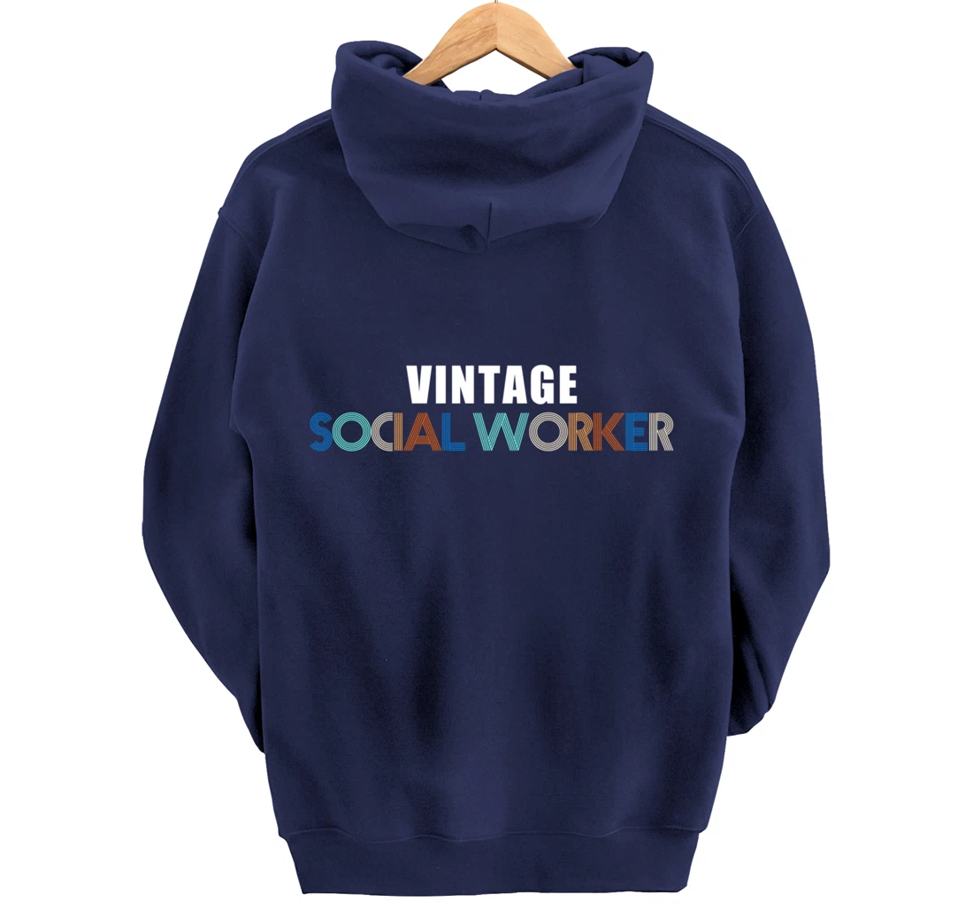 Cool Retro Style Social Worker 60s 70s Public Servant Pullover Hoodie