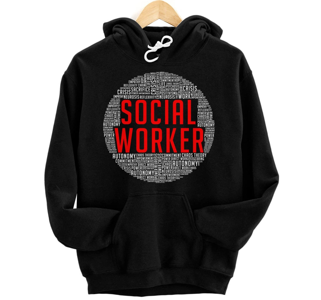 Proud Social Worker Heart Shape Public Servant Caseworker Pullover Hoodie