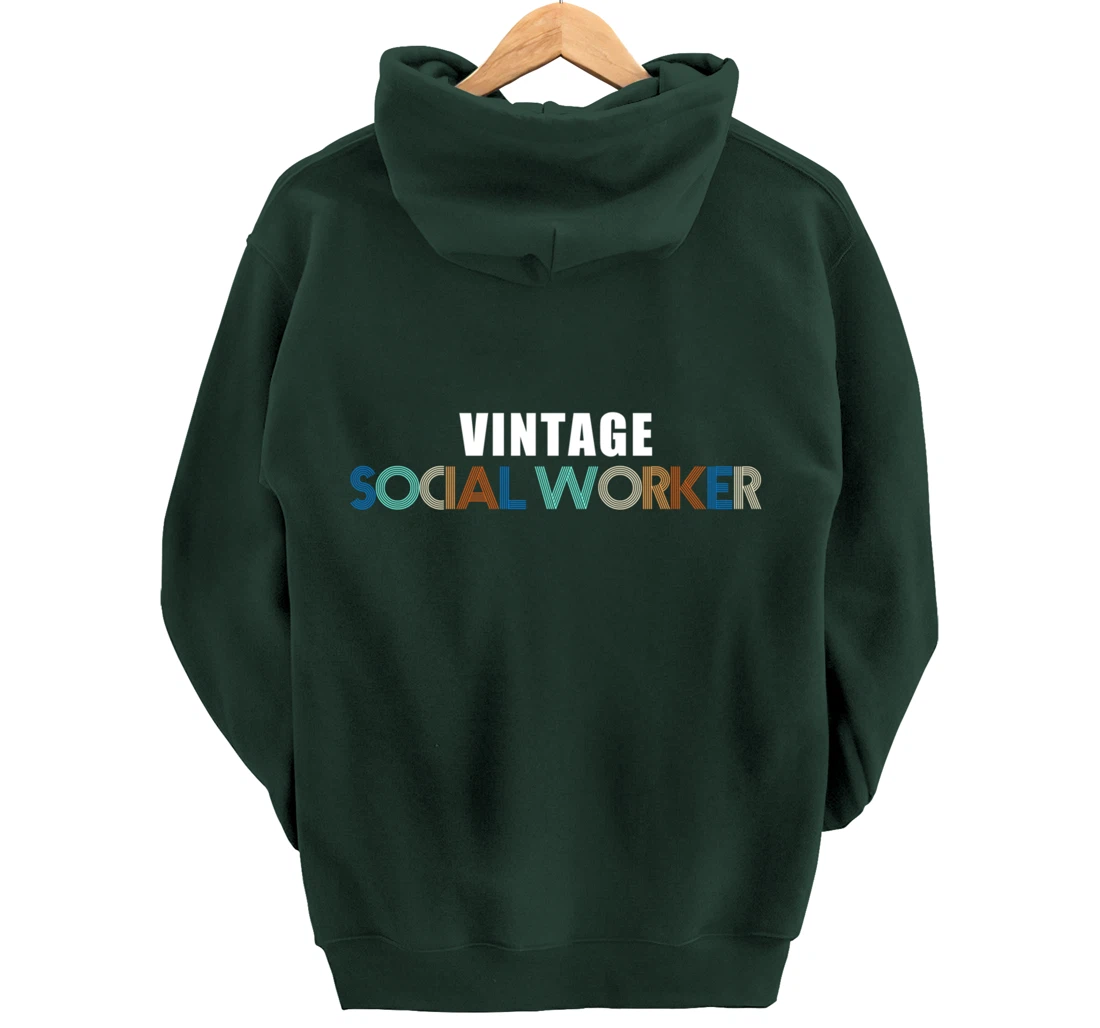 Cool Retro Style Social Worker 60s 70s Public Servant Pullover Hoodie