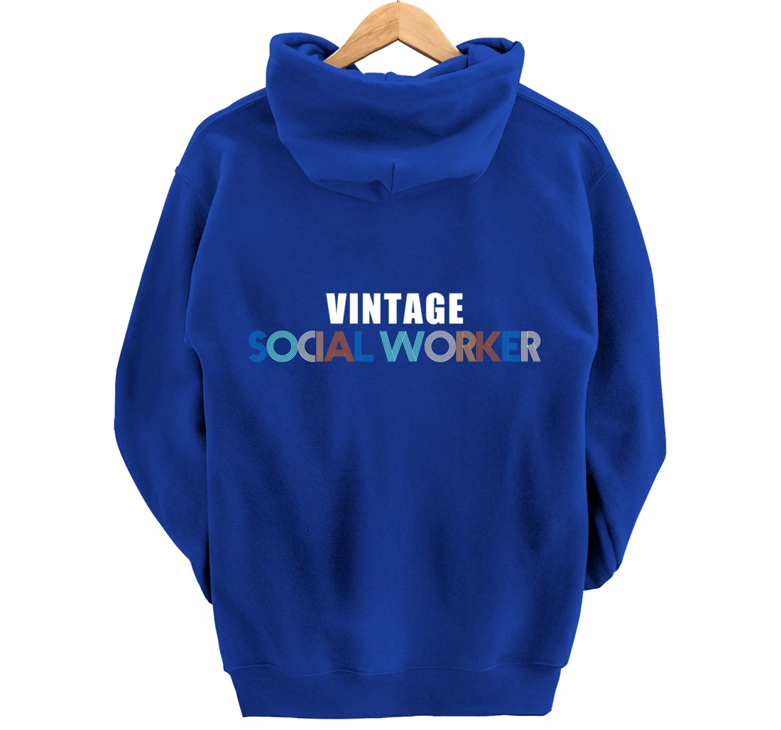 Cool Retro Style Social Worker 60s 70s Public Servant Pullover Hoodie
