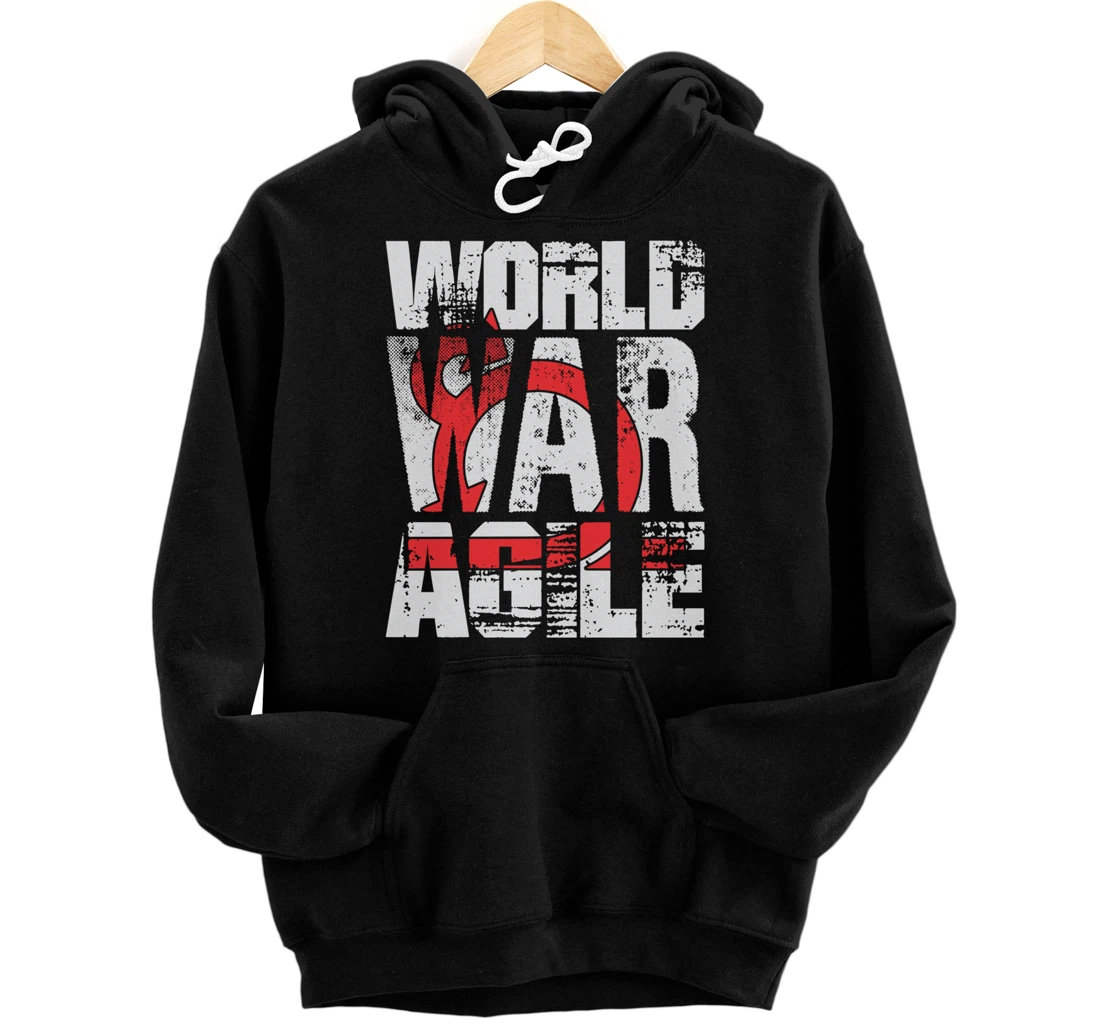 Agile Battle War Scrum Project Management Funny PM Coach Pullover Hoodie